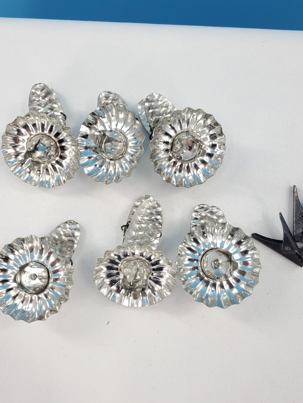 Set of 6 Vintage Christmas tree candle holders